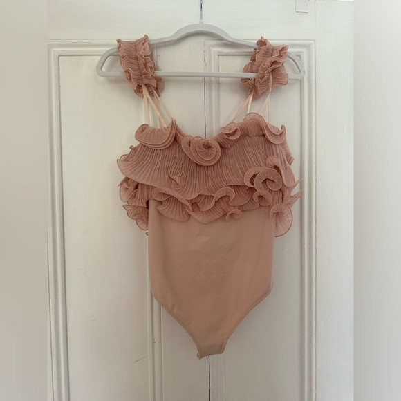 Free People Until Next Time Ruffle Bodysuit Sz Sm | Poshmark