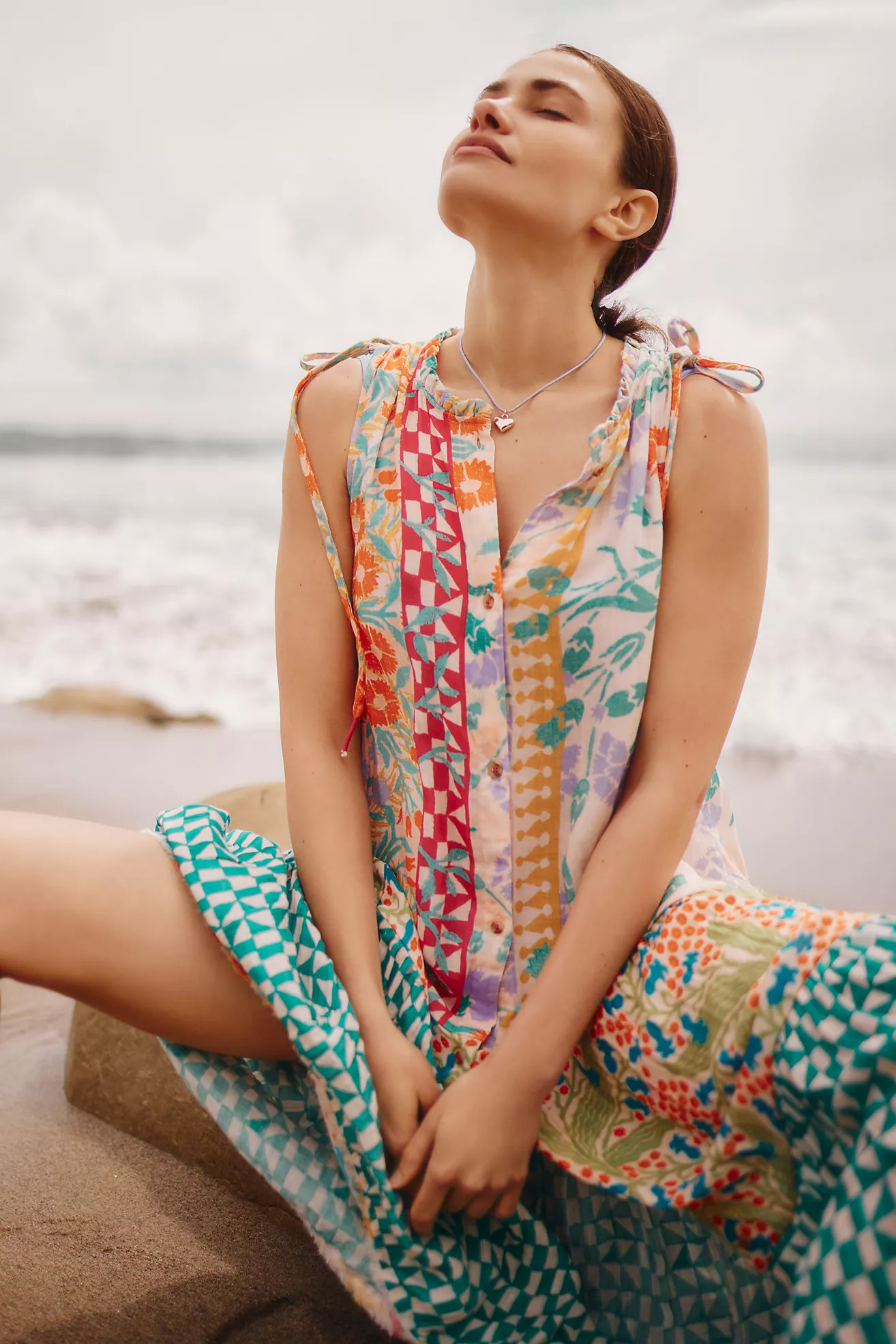 Ellen Merchant Shoulder-Tie Buttondown Dress | Anthropologie (US)