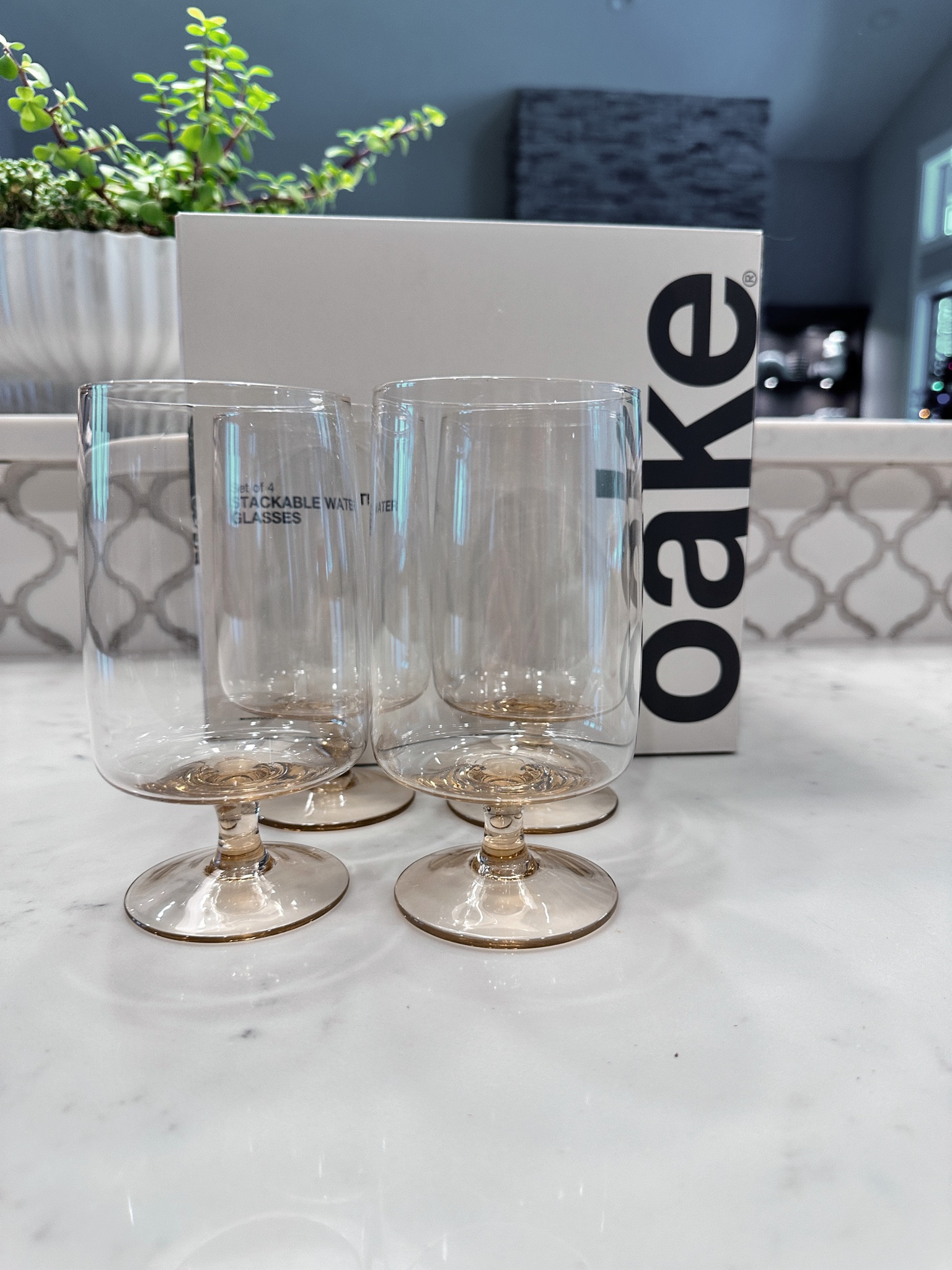 Oake Stackable Short Stem Wine Glasses, Set of 4, Created for