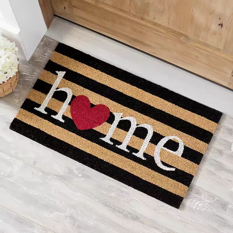 Striped Home Heart Doormat | Kirkland's Home