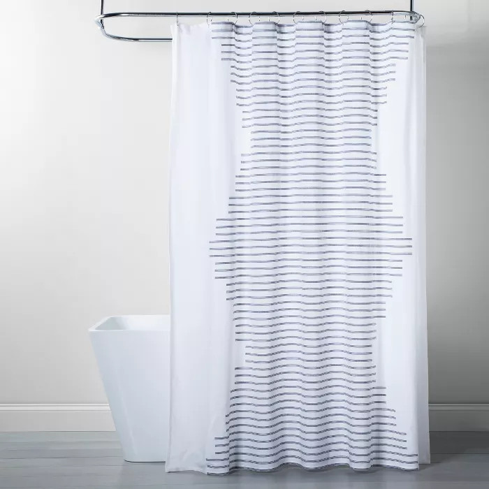 Fringe Stripe Shower Curtain Navy/White - Project 62™ | Target