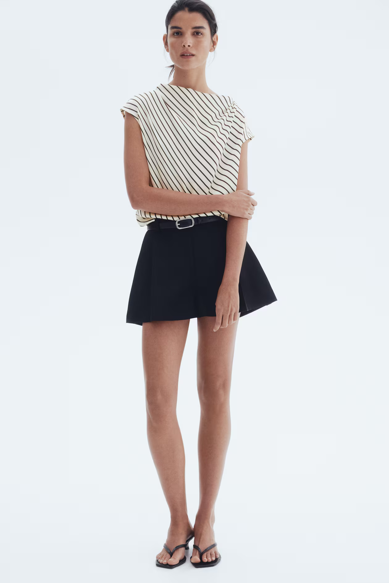 Cap-Sleeved Satin Blouse | H&M (US + CA)