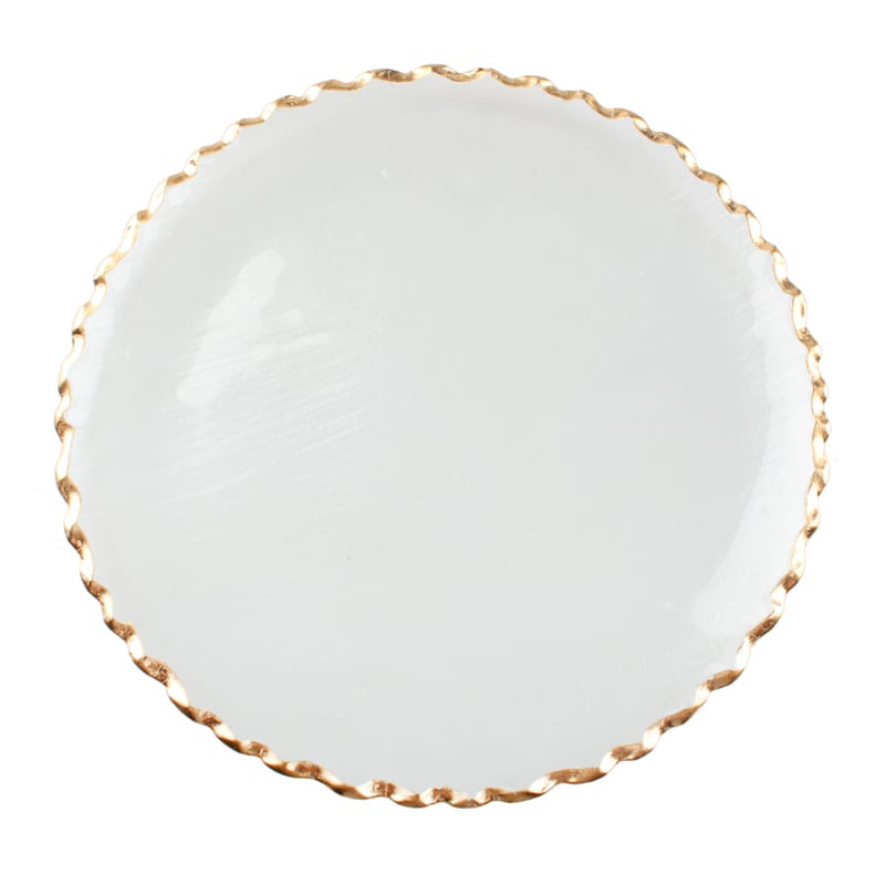 Gold Scalloped Rim Glass Charger Plate | At Home