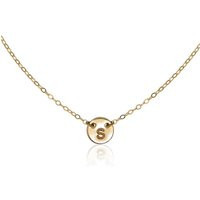 Dainty Initial Necklace, 14K Gold Filled Or Sterling Silver Disc | Etsy (US)