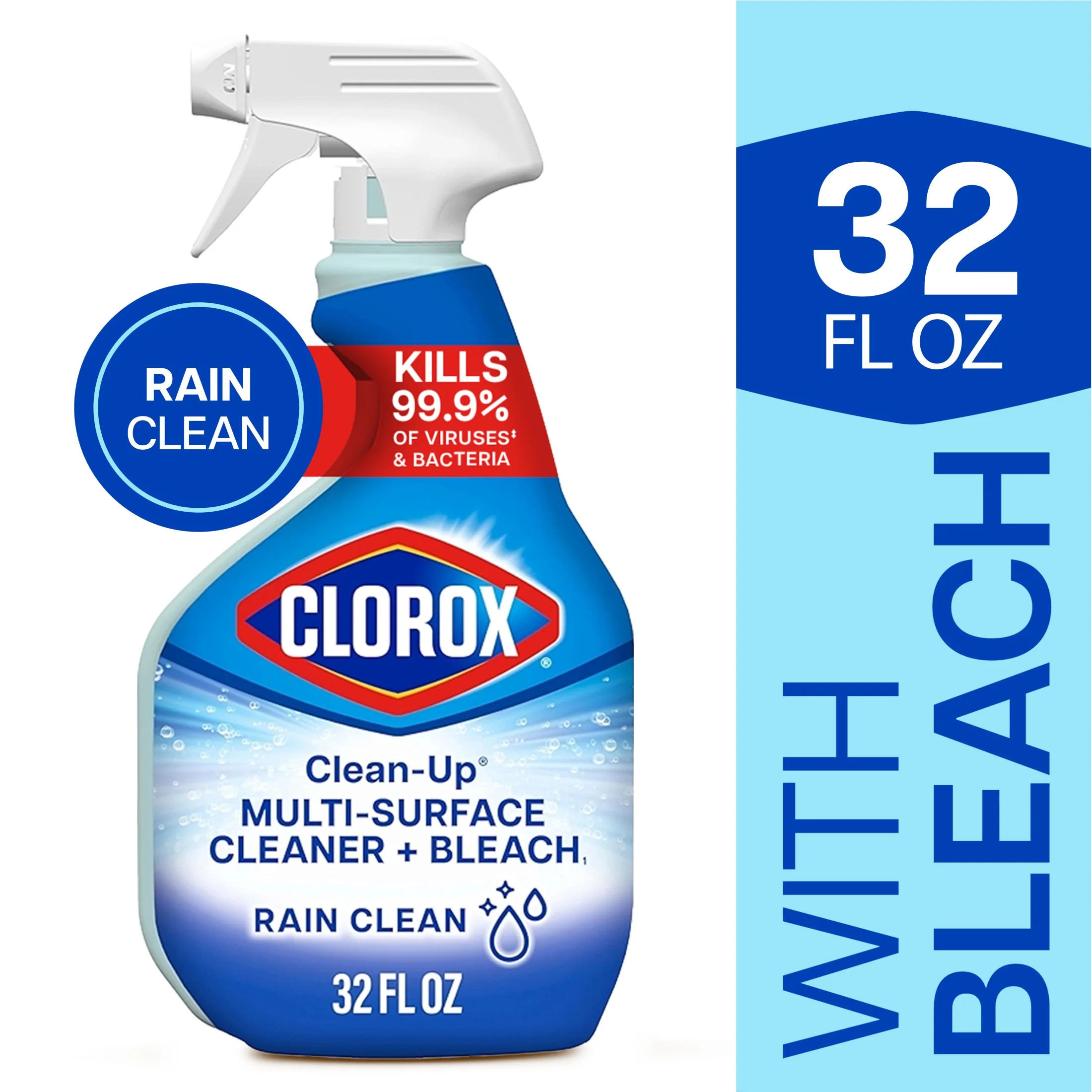Clorox Clean-Up All Purpose Cleaner Spray with Bleach, Rain Clean, 32 fl oz | Walmart (US)