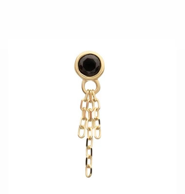 Onyx Triple Chain Flat Back Stud | Pierced by Ash Design