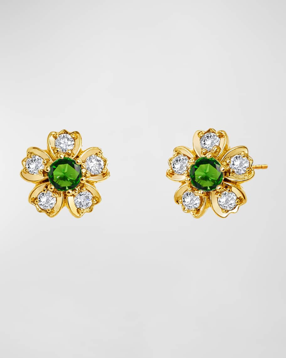 Emeralds Jardin Flower Stud Earrings | Neiman Marcus