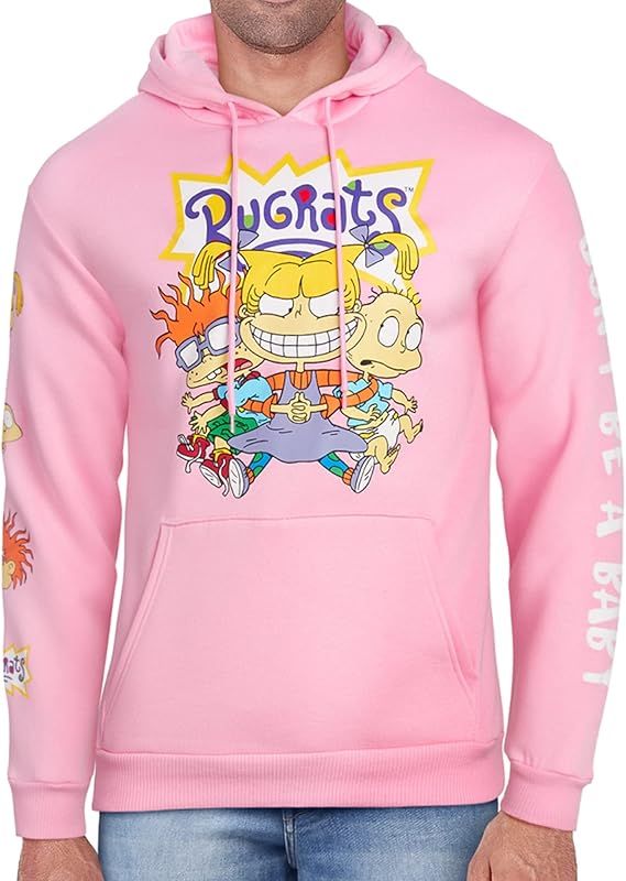 Nickelodeon Men's Fleece Hoodie Sweatshirt - 90s Cartoon Hey Arnold, Rugrats, Ren and Stimpy | Amazon (US)