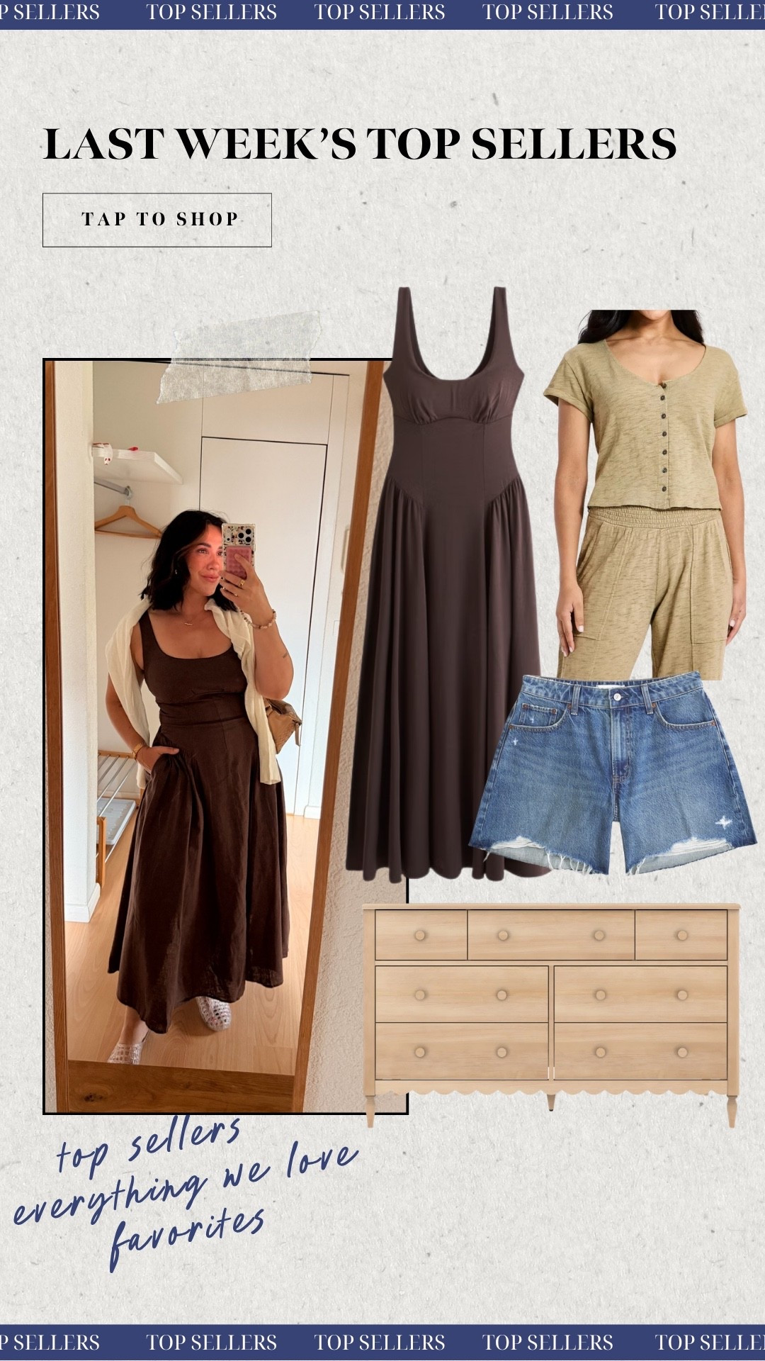 Last weeks top sellers! Knit version of corset Abercrombie dress, target two piece set, Abercrombie jean shorts on sale, & Mila's dresser!

#LTKSaleAlert #LTKMidsize #LTKSeasonal