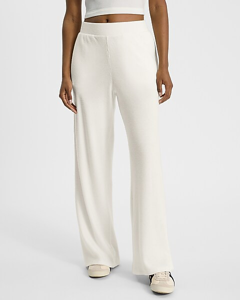 High Waisted Waffle Pull On Wide Leg Pant | Express