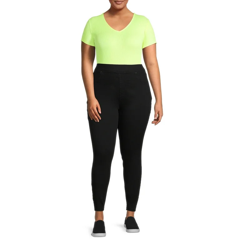 Terra & Sky Women's Plus Size Jeggings, 28" Inseam, Sizes 0X-5X, Single and 2-Pack | Walmart (US)