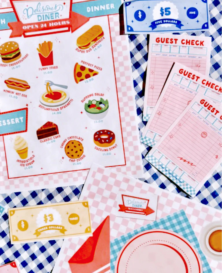 Delicious Diner Play Collection | Printable Play | The Letter Vee