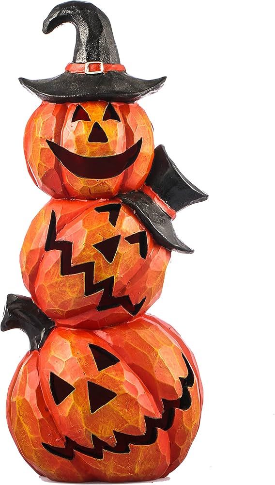 Toiyason 14inch Light Up Evil Pumpkin Scary Jack O'Stack Halloween Ornament Decoration for Outdoo... | Amazon (US)