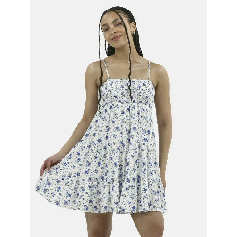 No Boundaries Smocked Tiered Cami Dress, Women's | Walmart (US)