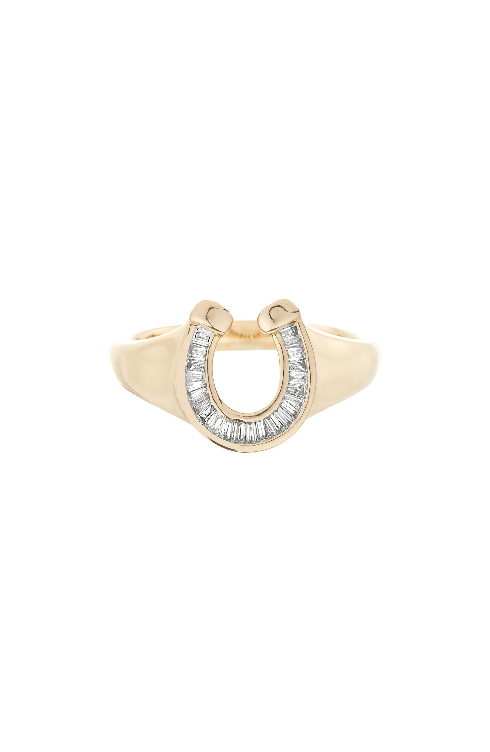 Baguette Diamond Horseshoe Signet Ring | Nordstrom