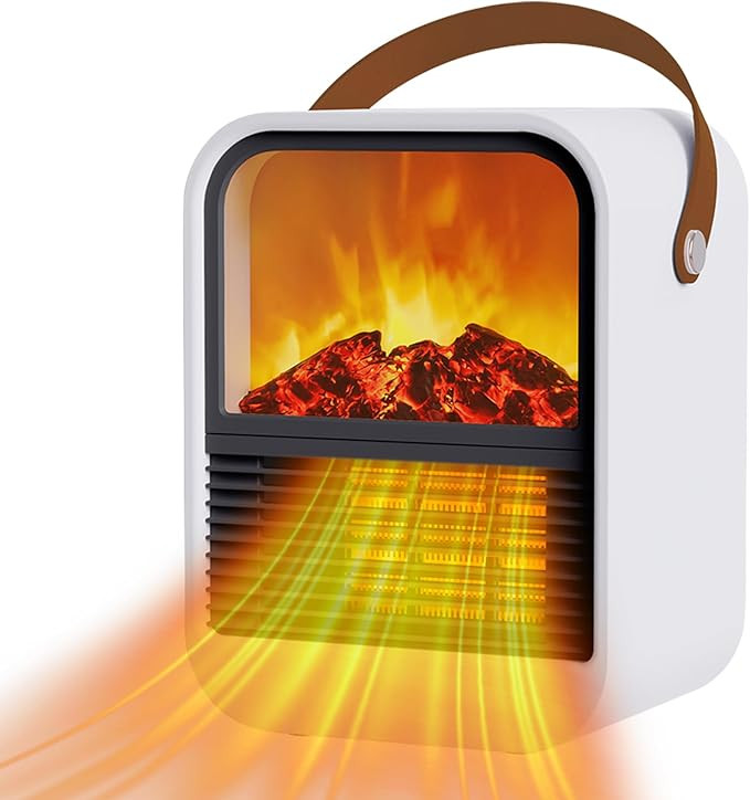 Portable Mini Electric Fireplace Heater,Small Room Space Heaters for Indoor Use with 3D Flames,PT... | Amazon (US)