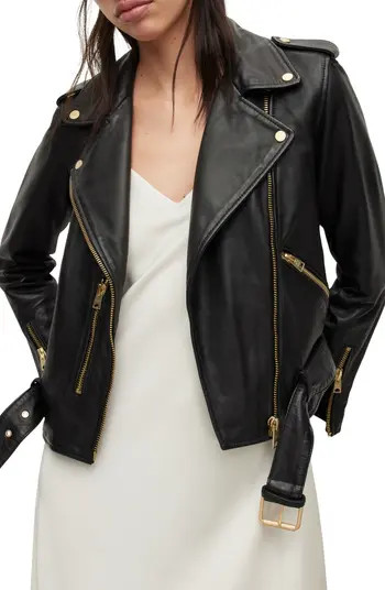 Balfern Sheepskin Leather Biker Jacket | Nordstrom