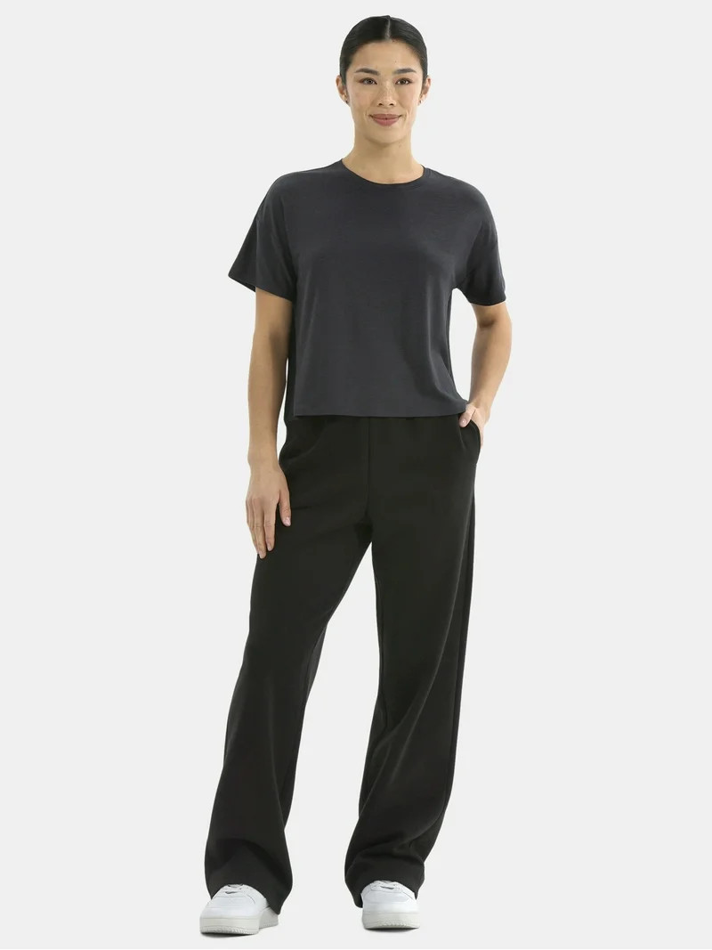 Athletic Works Women's ButterCore Cropped Tee with Short Sleeves, Sizes XS-XXXL | Walmart (US)