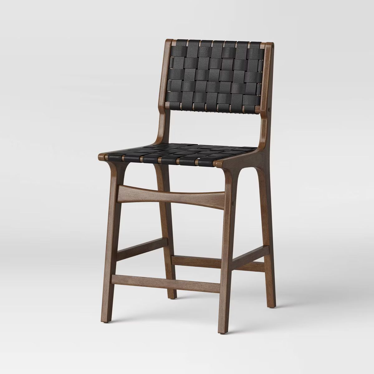 Ceylon Woven Counter Height Barstool Black/Walnut - Threshold™ | Target