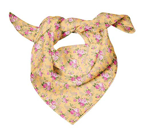 Bimba Orange Paisley,Leaves & Rose Floral Printed Pure Silk Scarf For Hair Neck Head Bandanas For Women 40 x 80 Inches | Amazon (US)