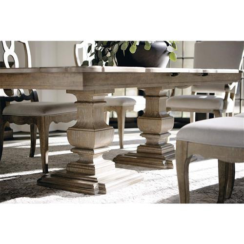 Rustom French Country Brown Wood Extendable Dining Table - 84-124"W | Kathy Kuo Home