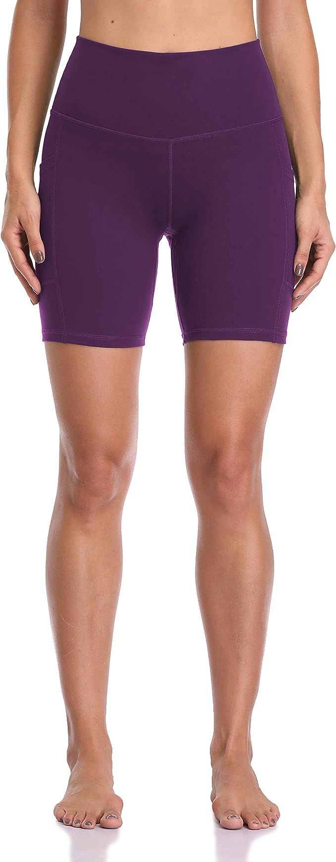 Colorfulkoala Women's High Waisted Yoga Shorts with Pockets 6" Inseam Workout Shorts | Amazon (US)