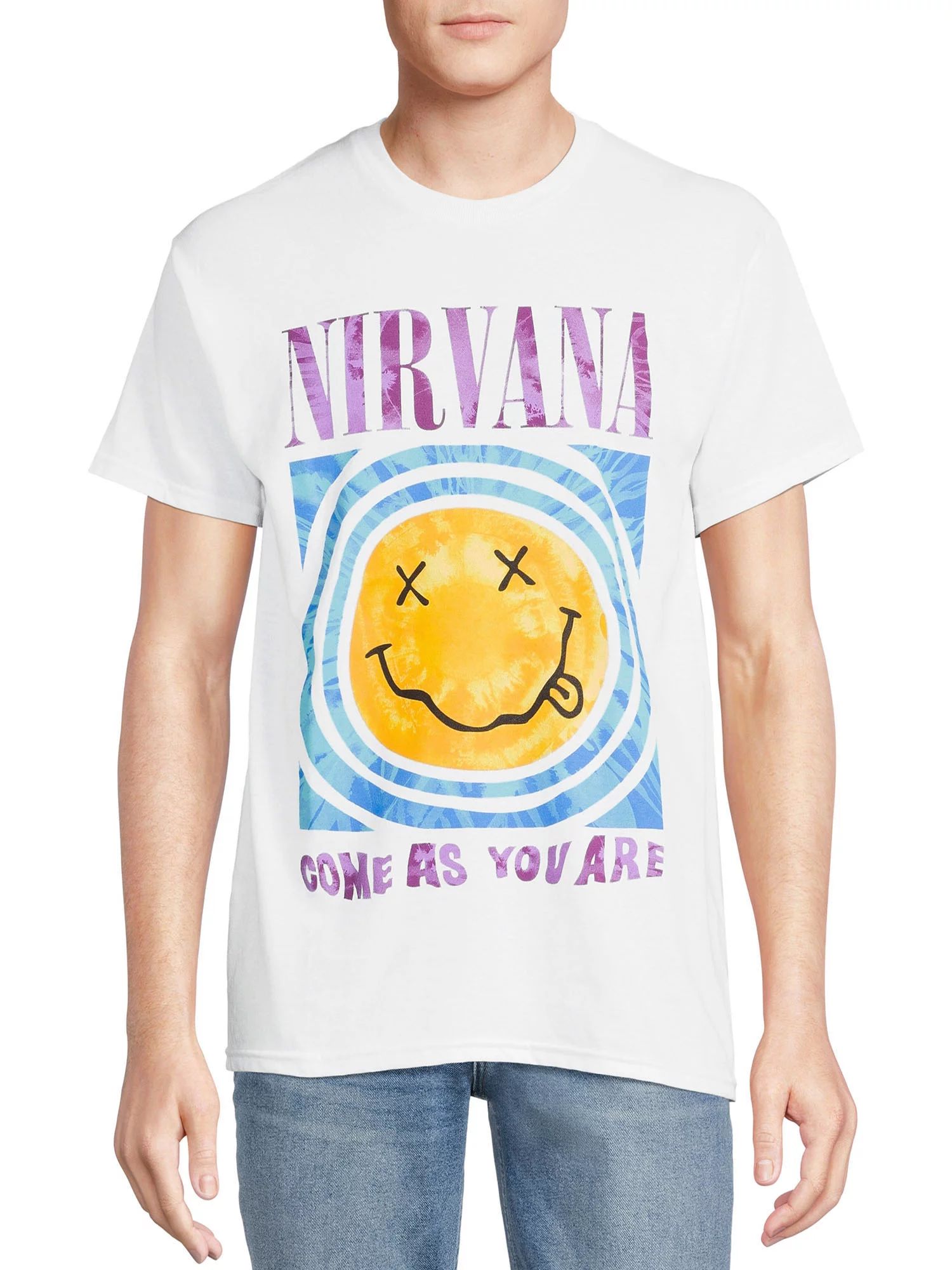 Nirvana Men's Come As You Are Wavy Blue Band Tee - Walmart.com | Walmart (US)