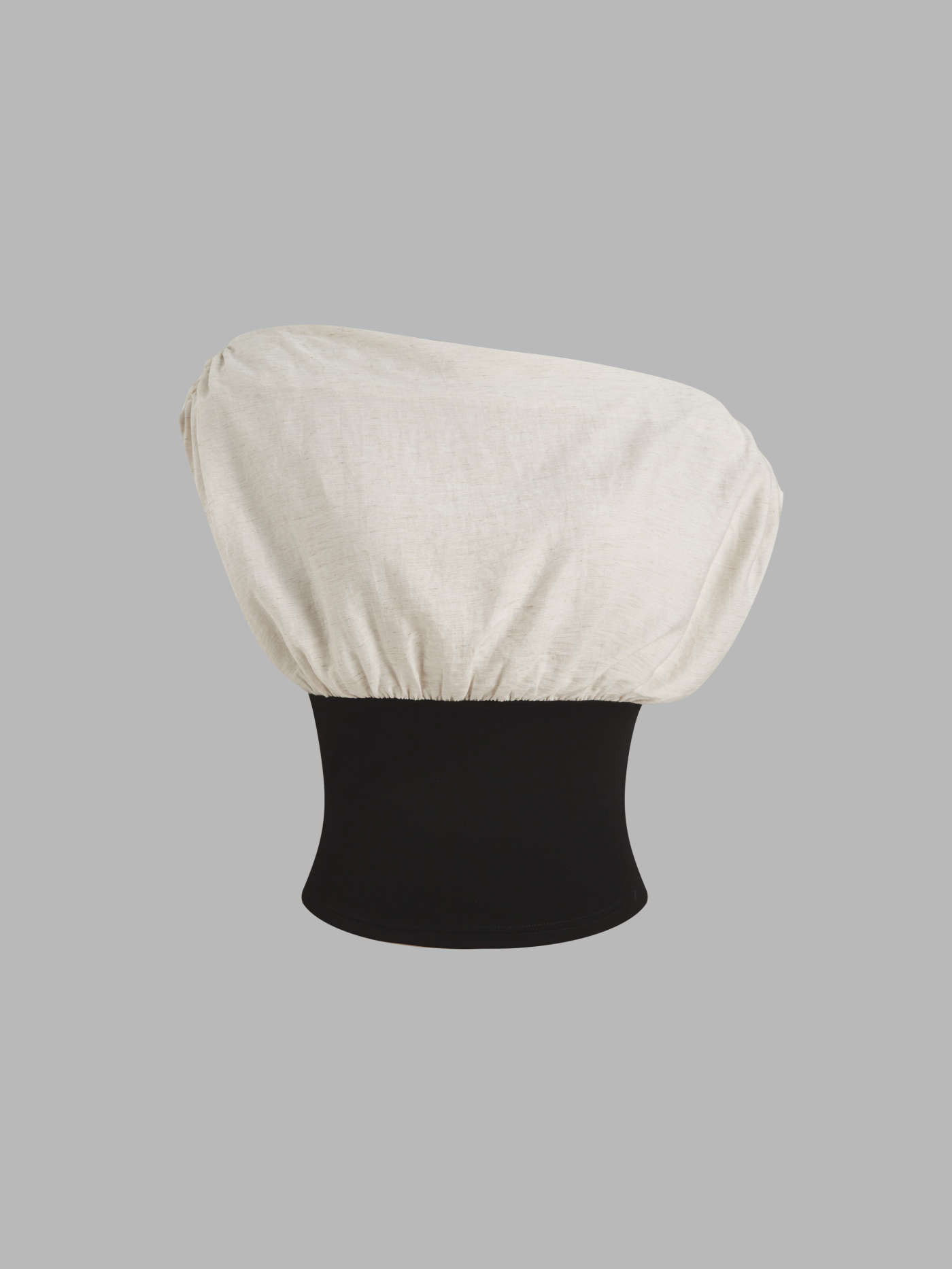 Woven Linen-blend Asymmetrical Neck Two Tone Ruched Top For Work | Cider