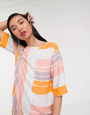 Native Youth relaxed mini shift dress in bright stripe | ASOS (Global)