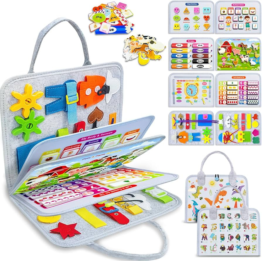 Exorany Busy Board Montessori Toys for 1 2 3 4 Year Old Boy & Girl Birthday Gifts, Busy Book Lear... | Amazon (US)