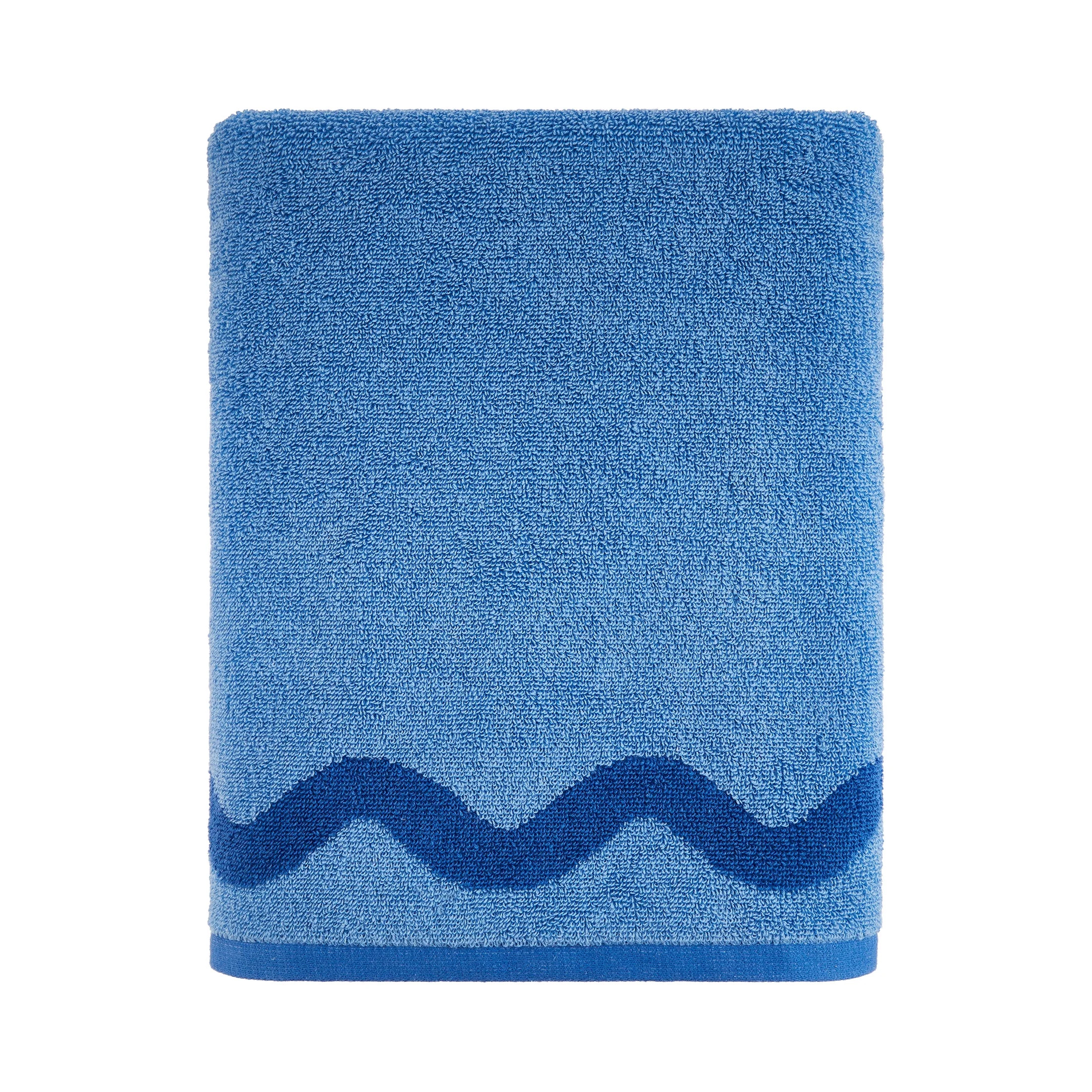 Mainstays by Becky G. & Alejandra 100% Cotton Performance Bath Towel, Blue Scallop | Walmart (US)
