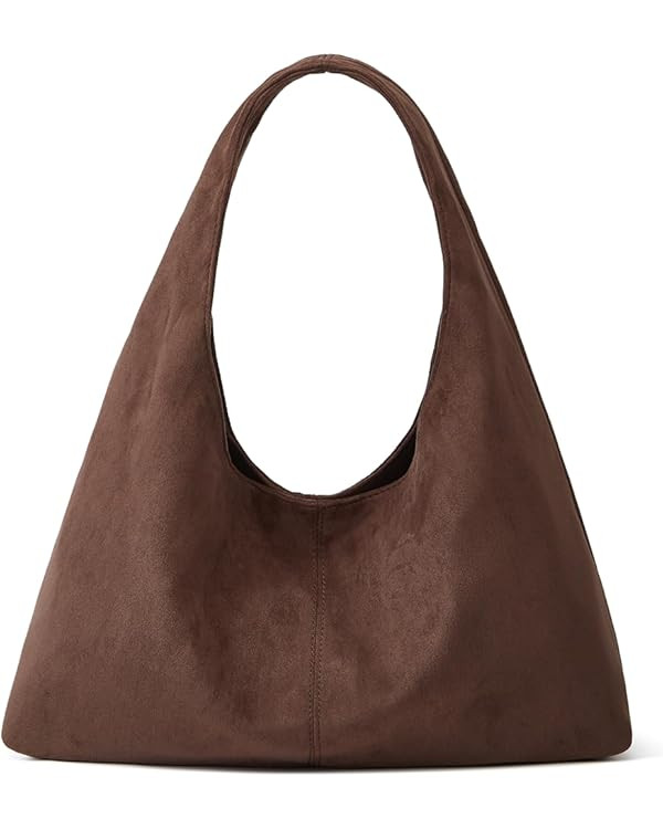 Women's Suede Tote Bag Retro Crescent Shoulder Bag Trendy 2025 Suede Handbag Underarm Purse Work ... | Amazon (US)