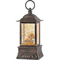 Fall Snow Globe Lantern, Thanksgiving Lighted Lantern, Swirling Glitter Snow Globe for Fall Harve... | Amazon (US)