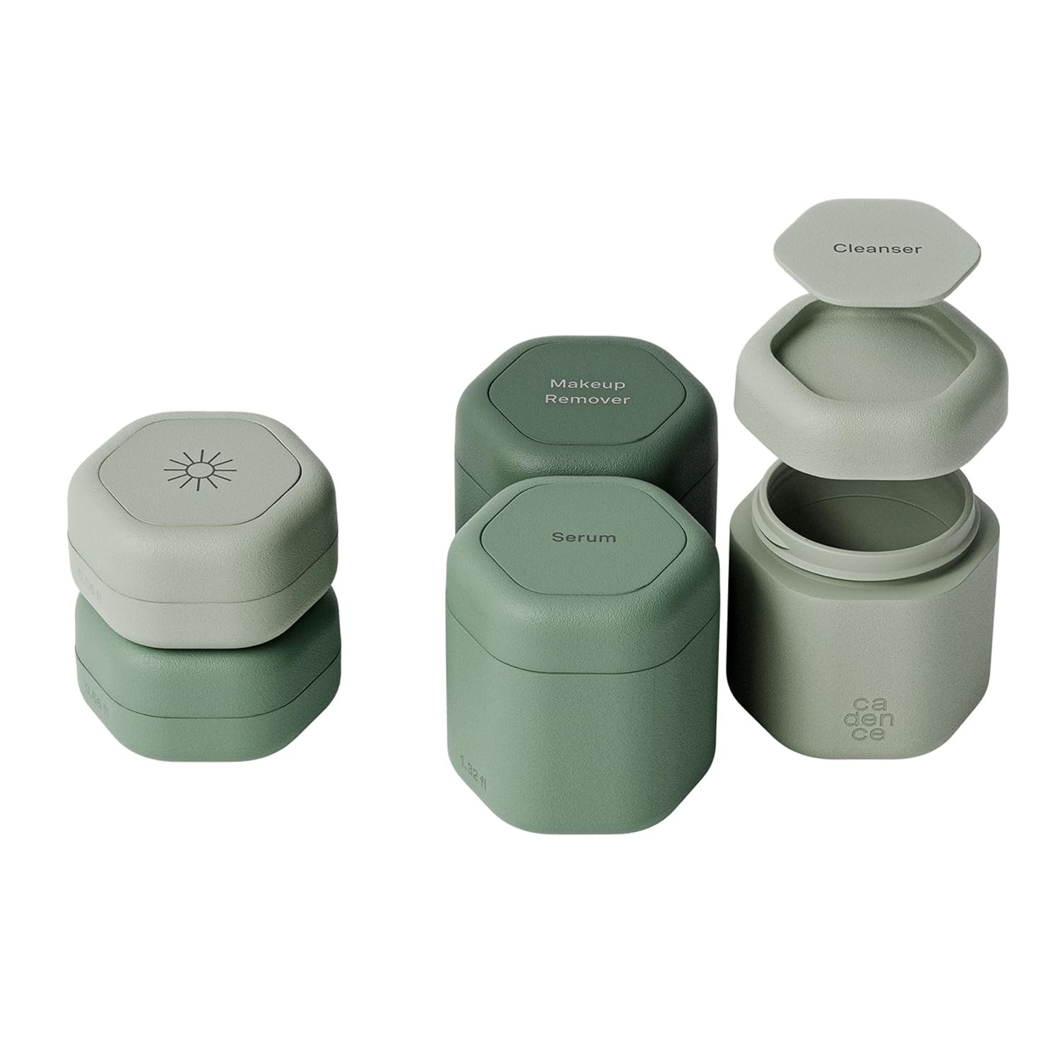 Cadence Travel Containers - Core Skincare Set - Magnetic Containers with Lids,2 Small (0.56oz) & ... | Amazon (US)