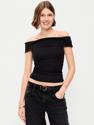 Off-The-Shoulder Fitted Top | Old Navy (US)