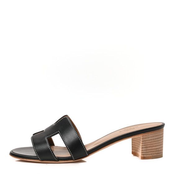 Calfskin Oasis Sandals 36.5 Black | FASHIONPHILE (US)