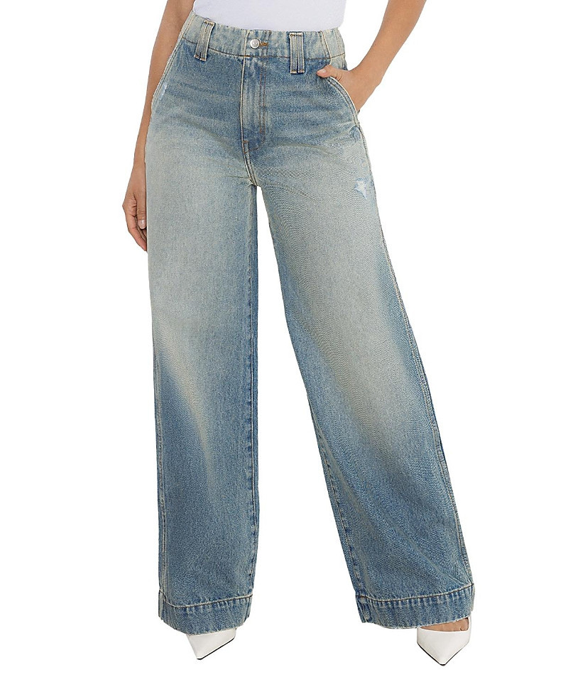 Rudes Denim High Rise Rosalie Trouser Jeans in Denim Wash | Bloomingdale's (US)