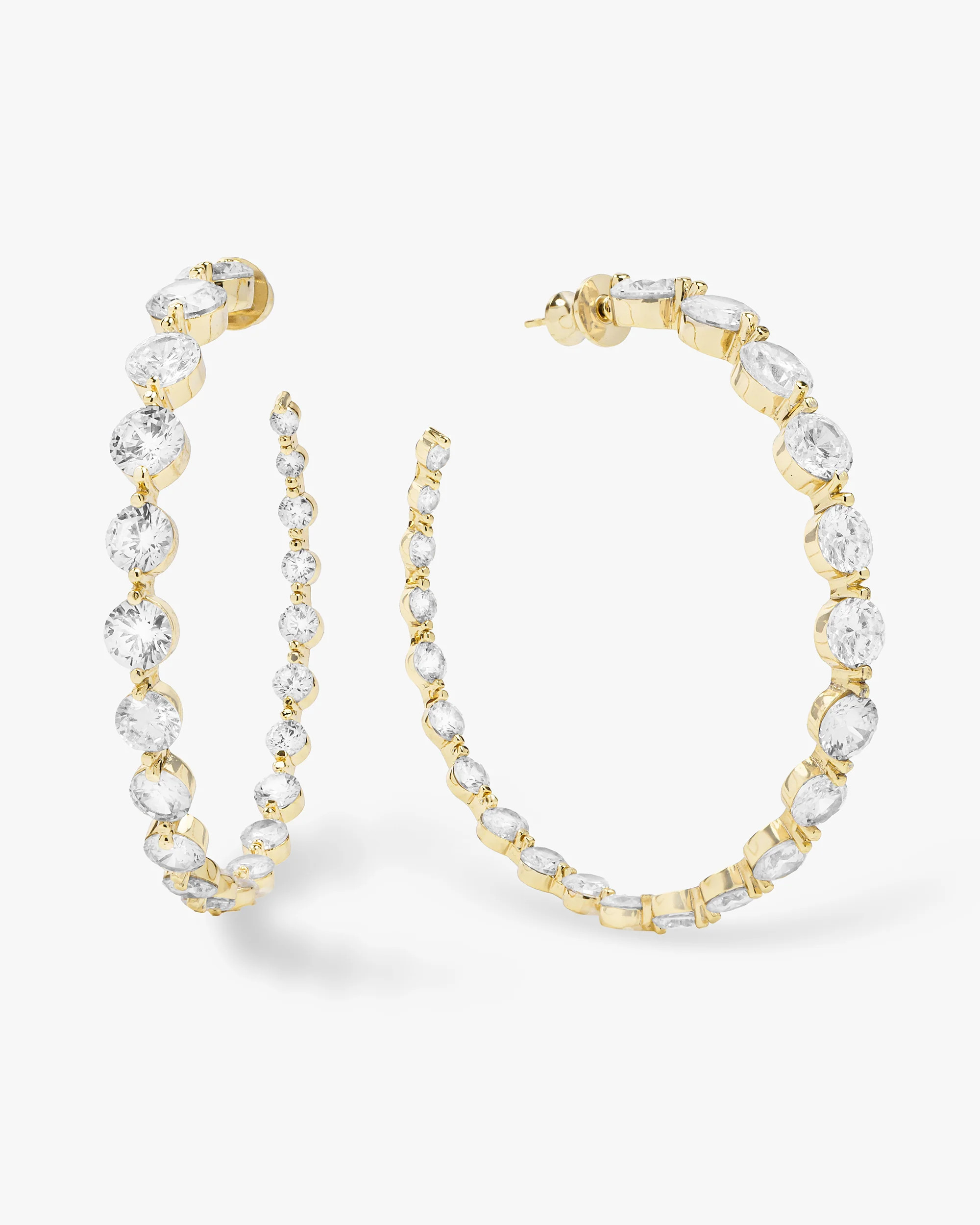 She's an Icon Hoops 2" - Gold|White Diamondettes | Melinda Maria Jewelry