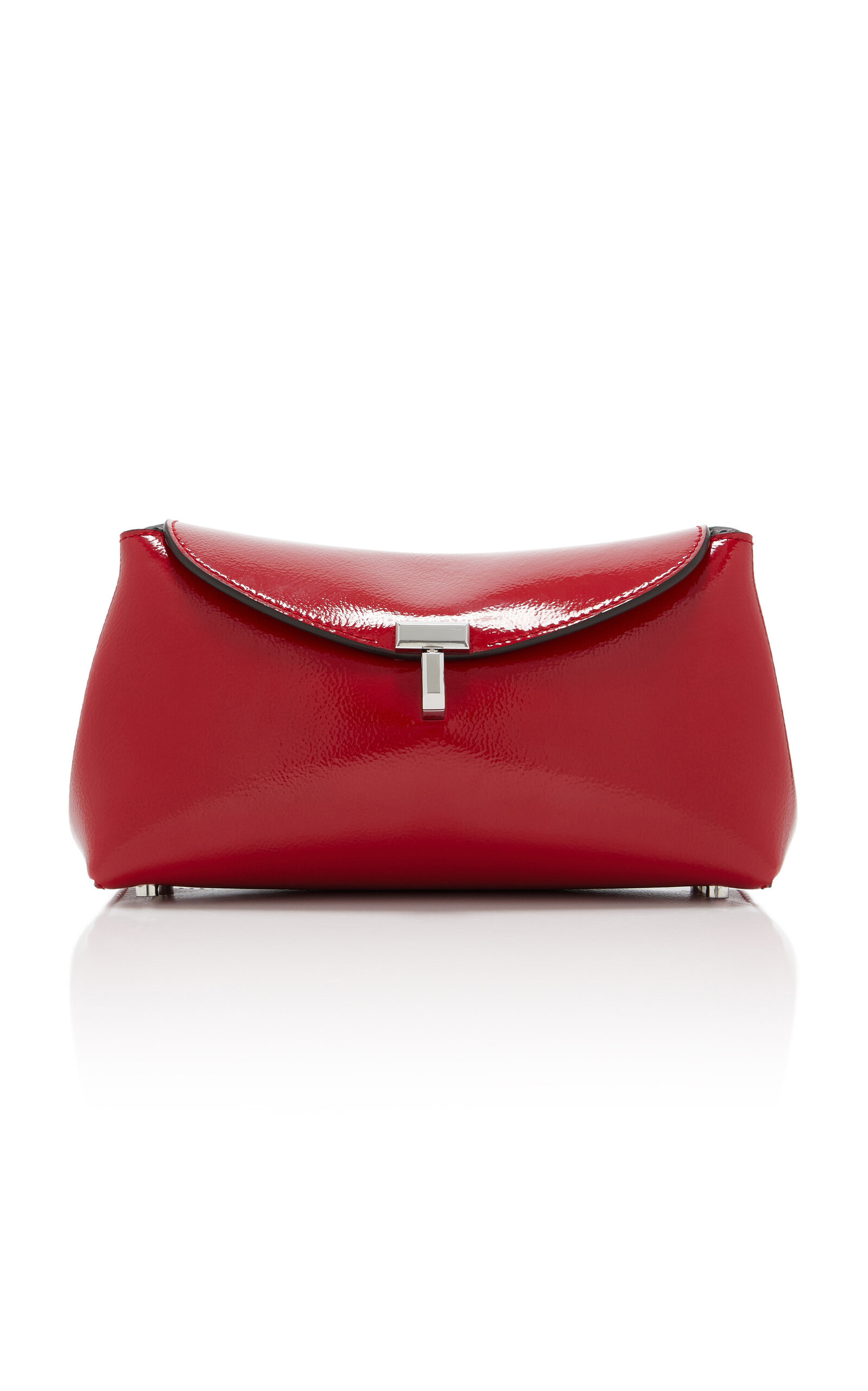 Toteme - Mini T-Lock Naplack Clutch - Red - OS - Moda Operandi | Moda Operandi (Global)