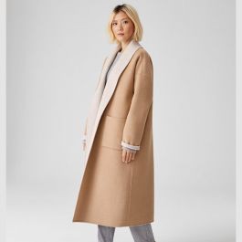 Doubleface Wool Cashmere Shawl Collar Coat | Eileen Fisher