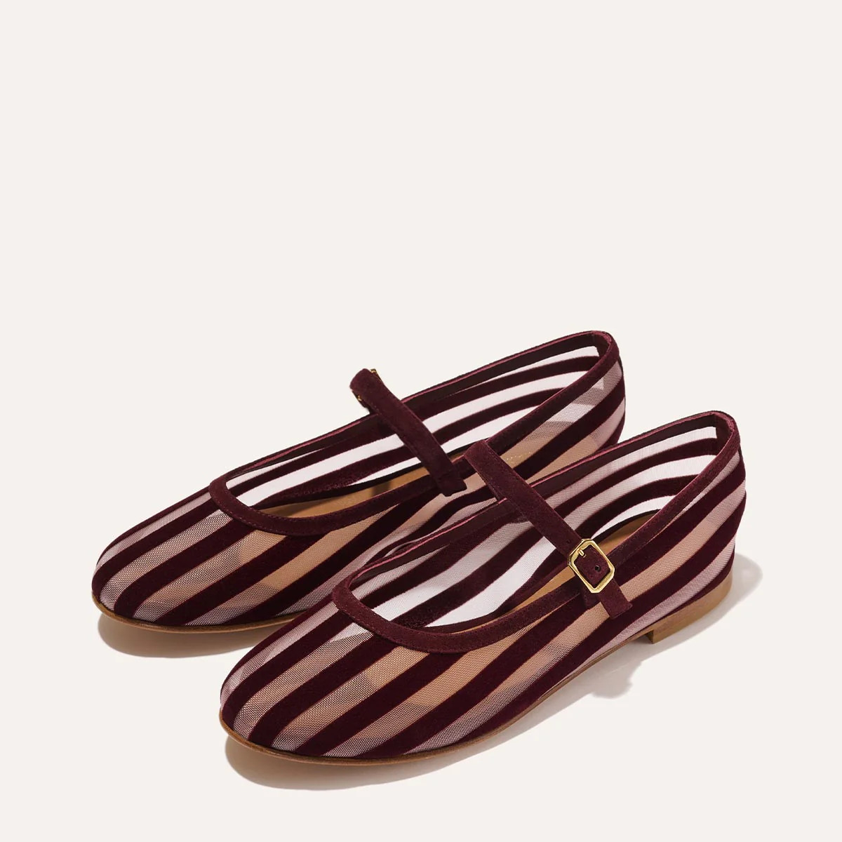 The Demi Jane - Burgundy Striped Mesh | Margaux