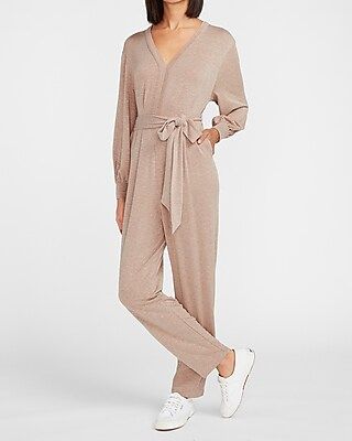 Cozy Belted Lounge Jumpsuit | Express