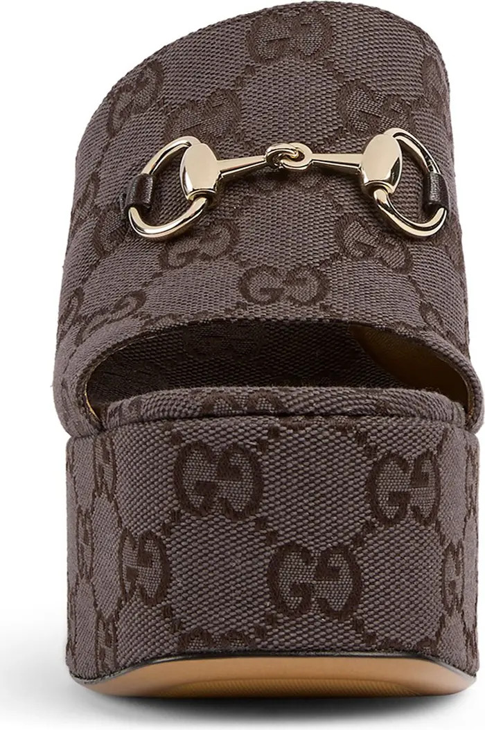 Carmen Horsebit GG Monogram Platform Wedge Sandal (Women) | Nordstrom
