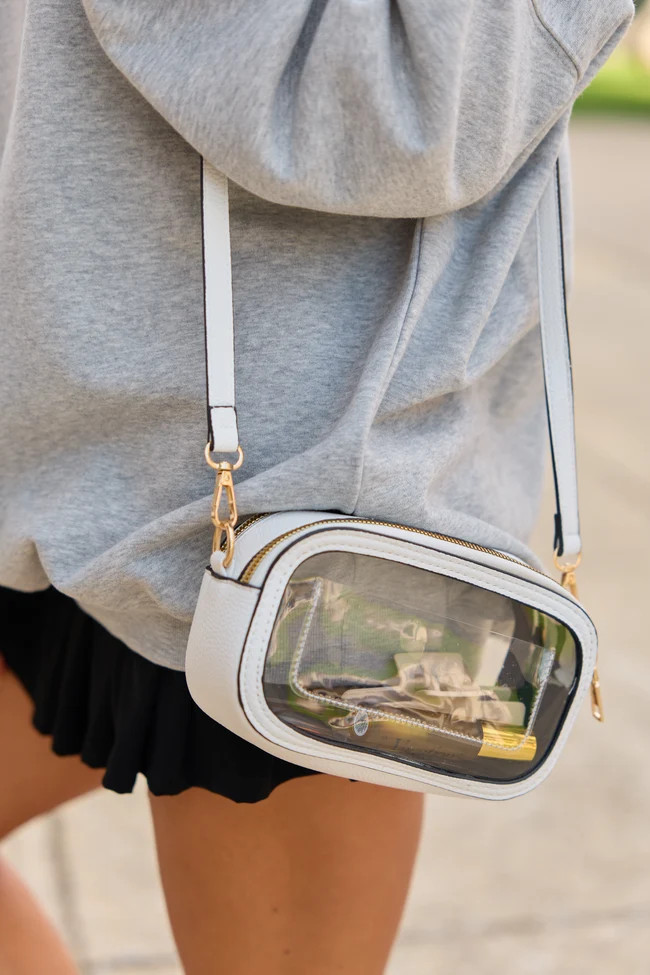 All Access Clear White Crossbody Bag | Pink Lily