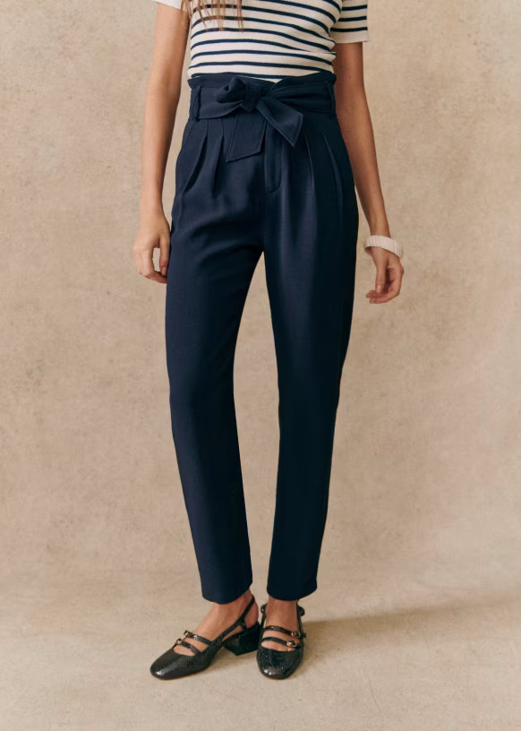Austin Trousers - Navy  - Acetate - Sézane | Sezane Paris - US