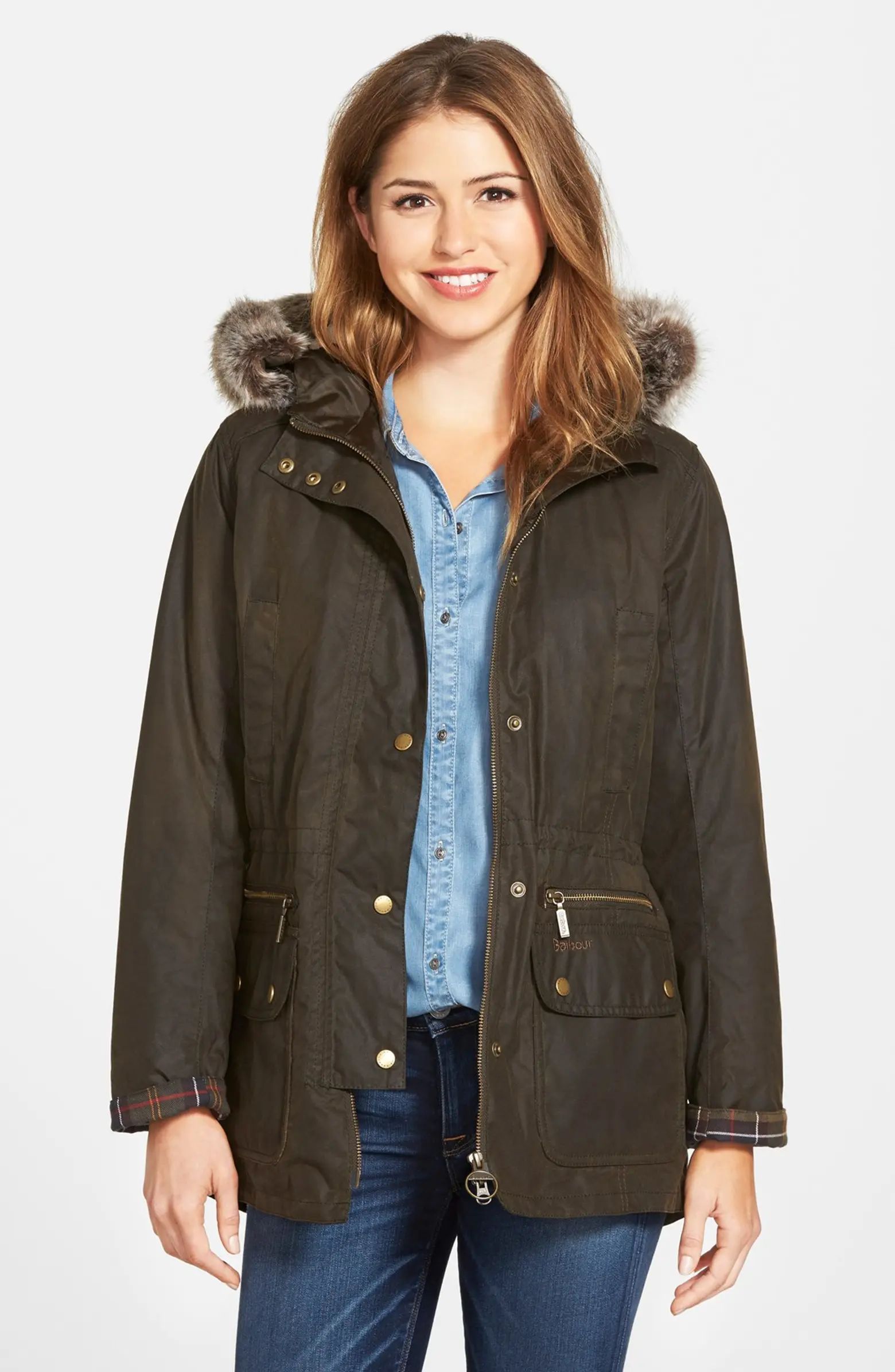 'Kelsall' Faux Fur & Faux Shearling Trim Waxed Cotton Parka | Nordstrom