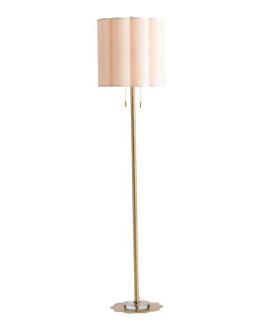 64in Scalloped Shade Dual Bulb Lamp | Furniture & Lighting | Marshalls | Marshalls