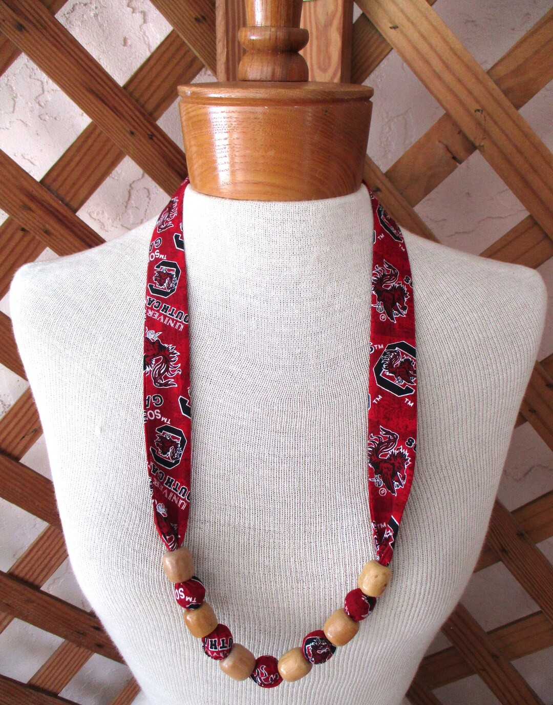 NECKLACES~COLLEGE TEAMS~University Of South Carolina~Gamecocks~Fabric & Bead~Reversible~Washable~... | Etsy (US)