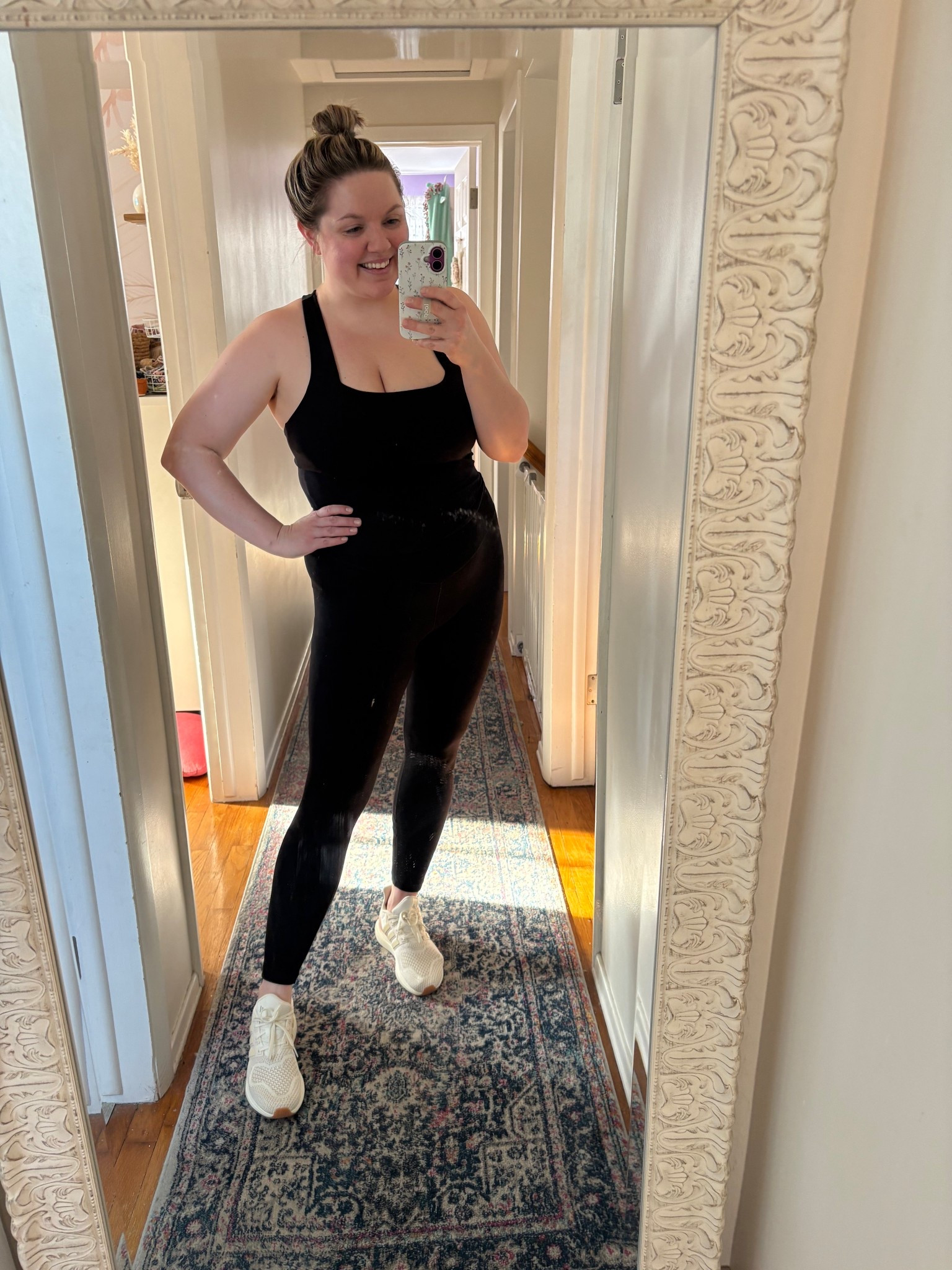 Today’s work out OOTD 

Top- XL it has a built in bra. I
Would recommend low impact workouts. But, I like that the straps are thicker. 

Leggings - Large 

@gap
@Aerie 
@adidas 
@kohls 
