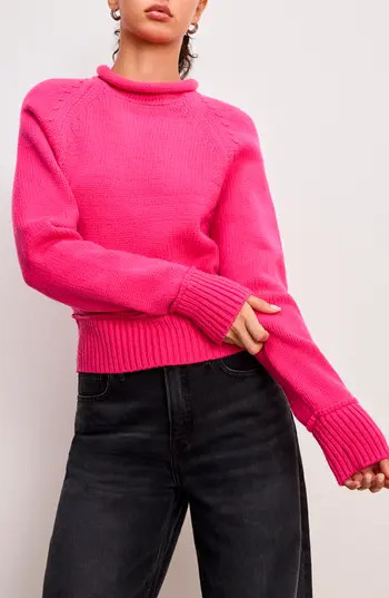 Good American Mock Neck Sweater in Ballerina Pink004 at Nordstrom Rack, Size Xx-Large | Nordstrom Rack